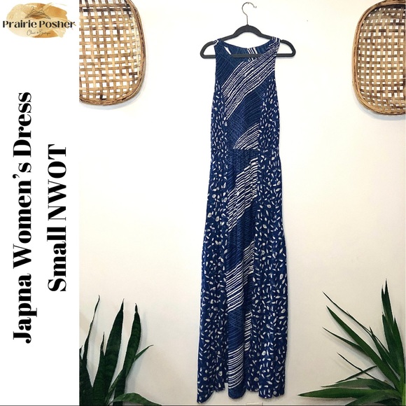 Japna Dress, Women’s Small, Blue & Cream Pattern, NWOT, PrairieposherCA - Picture 1 of 4